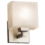 Fusion Regency Rectangle Wall Sconce - Brushed Nickel / Weave