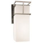 Fusion Structure Outdoor Wall Sconce - Brushed Nickel / Opal