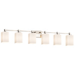 Fusion Tetra Square 6LT Bathroom Vanity Light - Brushed Nickel / Ribbon