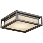 Fusion Bayview Outdoor Ceiling Light Fixture - Brushed Nickel / Opal