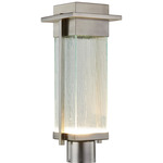 Fusion Pacific Tall Outdoor Post Light - Brushed Nickel / Rain