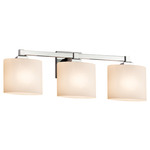 Fusion Regency Oval 3LT Bathroom Vanity Light - Polished Chrome / Opal