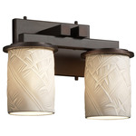 Limoges Dakota Bathroom Vanity Light - Dark Bronze / Banana Leaf