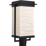 Porcelina Pacific Outdoor Post Light - Matte Black / Waves Porcelain