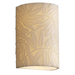 Porcelina Patterned Wall Sconce - Bisque / Bamboo