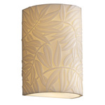 Porcelina Patterned Wall Sconce - Bisque / Bamboo