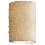 Porcelina Patterned Outdoor Wall Sconce - Bisque / Bamboo