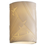 Porcelina Patterned Outdoor Wall Sconce - Bisque / Banana Leaf