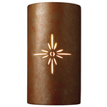 Sun Dagger Cylinder Outdoor Wall Sconce - Rust Patina