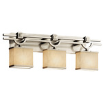 Textile Argyle Bathroom Vanity Light - Brushed Nickel / Cream