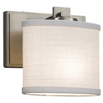 Textile Era Wall Sconce - Brushed Nickel / White