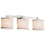 Textile Regency Bathroom Vanity Light - Polished Chrome / White