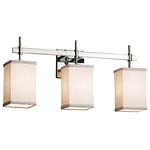 Textile Union Square 3LT Bathroom Vanity Light - Polished Chrome / White