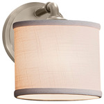 Textile Bronx Wall Sconce - Brushed Nickel / White