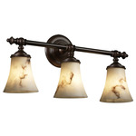 LumenAria Tradition Bathroom Vanity Light - Dark Bronze / Faux Alabaster