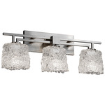 Veneto Luce Aero 3LT Bathroom Vanity Light - Brushed Nickel / Lace