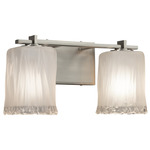 Veneto Luce Era Bathroom Vanity Light - Brushed Nickel / White Frosted w/Ripple Rim