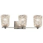 Veneto Luce Era Cylinder Bathroom Vanity Light - Brushed Nickel / Clear Ripple