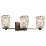 Veneto Luce Era Cylinder Bathroom Vanity Light - Dark Bronze / Clear Ripple