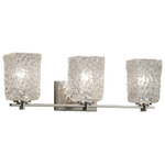 Veneto Luce Era Square Glass Bathroom Vanity Light - Clear Ripple / Brushed Nickel