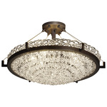 Veneto Luce Semi Flush Ceiling Light - Dark Bronze / Lace
