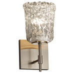 Veneto Luce Union Wall Sconce - Brushed Nickel / Clear Ripple