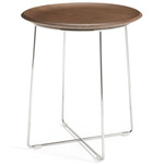 AL WOOD Side Table - Chrome / Dark Wood Veneer