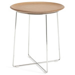 AL WOOD Side Table - Chrome / Light Wood Vaneer