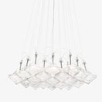 Facet Multi Light Pendant - Matte White / Clear