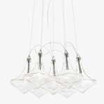 Facet Multi Light Pendant - Matte White / Clear