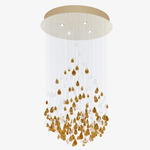Droplets Chandelier - Stainless Steel / Gold