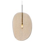 Lollipop Pendant - Matte White / Light Brown