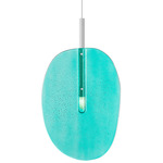 Lollipop Pendant - Matte White / Turquoise