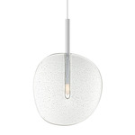 Lollipop Pendant - Matte White / Clear