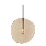 Lollipop Pendant - Matte White / Light Brown