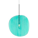 Lollipop Pendant - Matte White / Turquoise