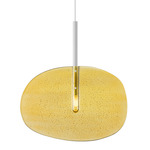 Lollipop Pendant - Matte White / Light Amber