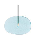 Lollipop Pendant - Matte White / Light Blue