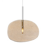 Lollipop Pendant - Matte White / Light Brown