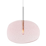 Lollipop Pendant - Matte White / Light Pink