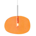 Lollipop Pendant - Matte White / Orange