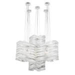 Plisse 5-Light Chandelier - Polished Stainless Steel / Clear