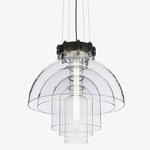 Transmission Chandelier - Gloss Black / Clear