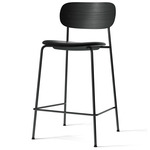 Co Upholstered Seat Counter/Bar Chair - Black Oak / Dakar Black Leather