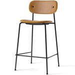 Co Upholstered Counter/Bar Chair - Black / Dakar Cognac Leather