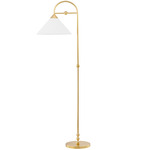 Sang Floor Lamp - Aged Brass / White