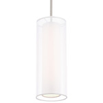 Metropolis Mini Pendant - Brushed Nickel / Beige