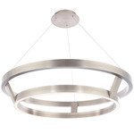 Imperial Chandelier - Brushed Nickel / White