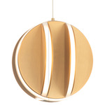 Carillion Pendant - Aged Brass / White