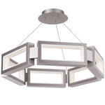 Mies Chandelier - Brushed Nickel / White